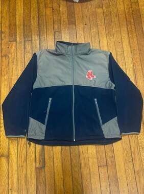 Vintage Majestic Boston Red Sox MLB Fleece Full-Zip Jacket Navy/Gray